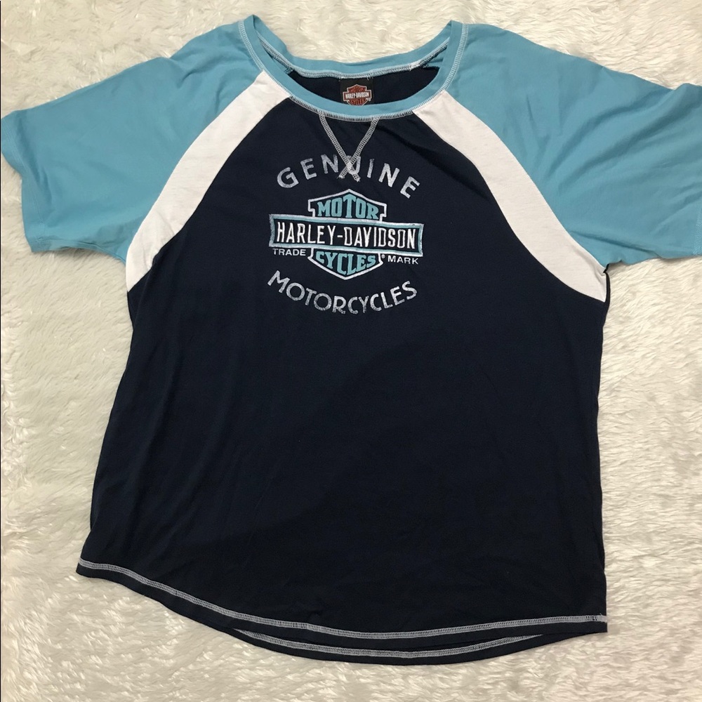 Harley Davidson Blue Short Sleeve Tee